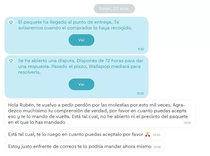 Disputa abierta Wallapop