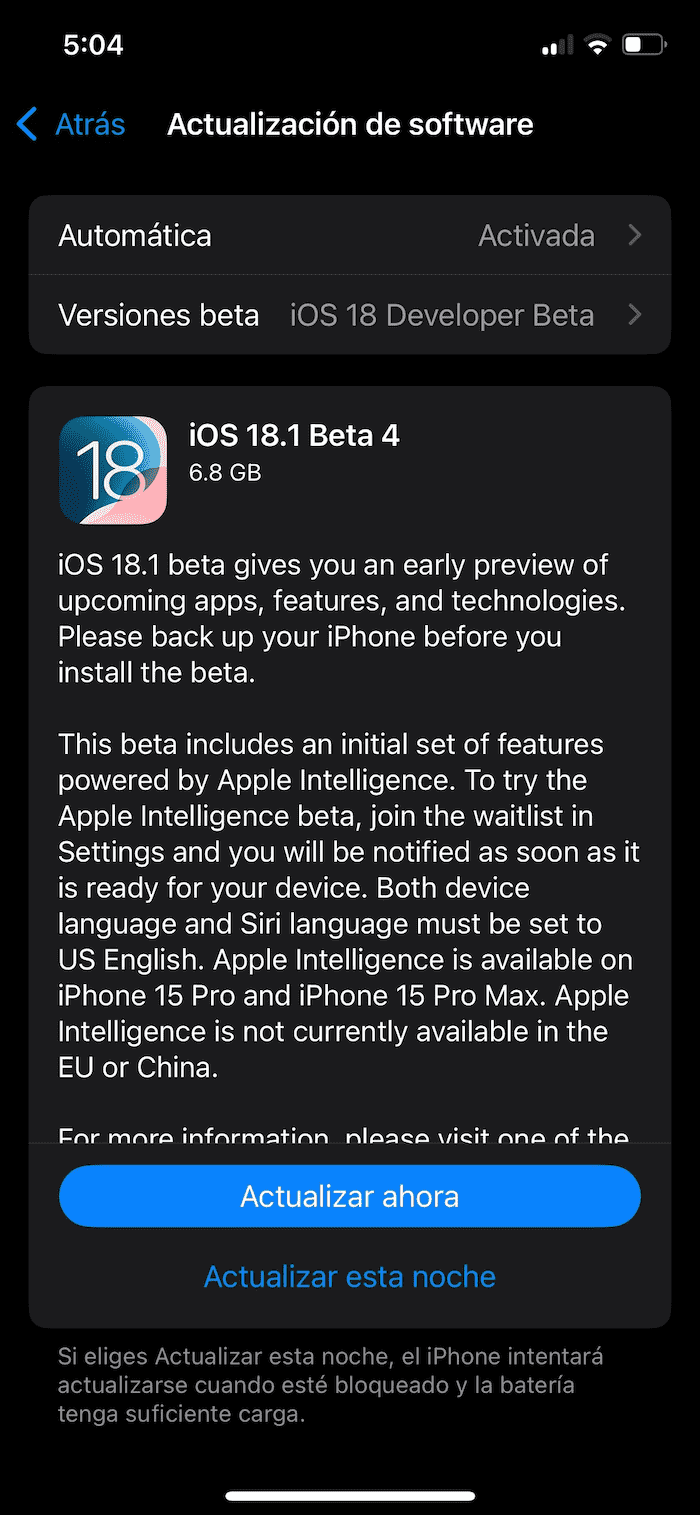 iOS-18.1-Beta-actualizacion