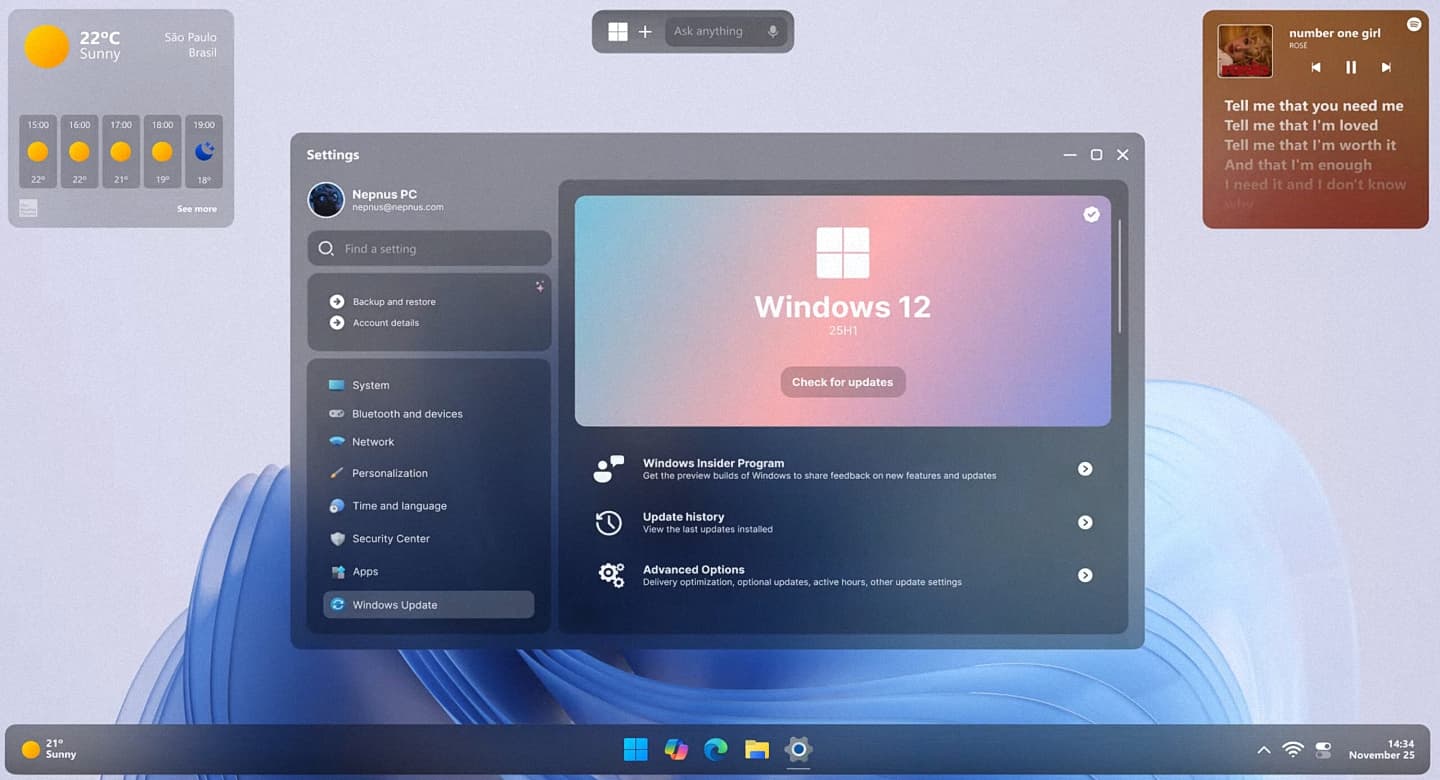 Interfaz Windows 12 diseno Nepnus Interfaz Windows 12 diseno Nepnus