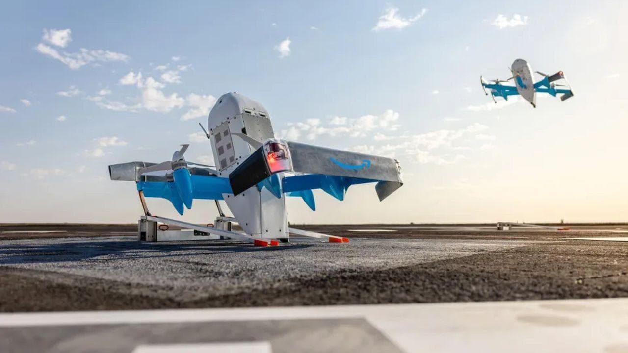 Drones Amazon volando pruebas Drones Amazon volando pruebas