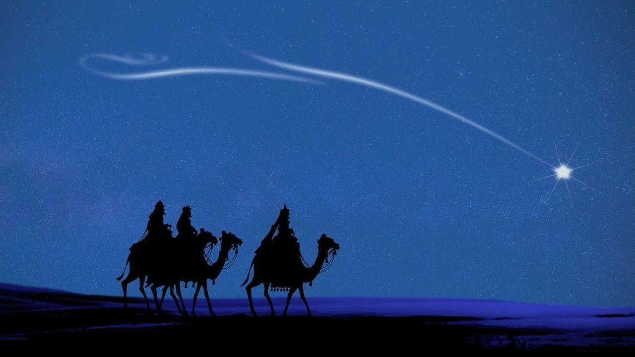 Reyes Magos dibujo siguiendo estrella Reyes Magos dibujo siguiendo estrella