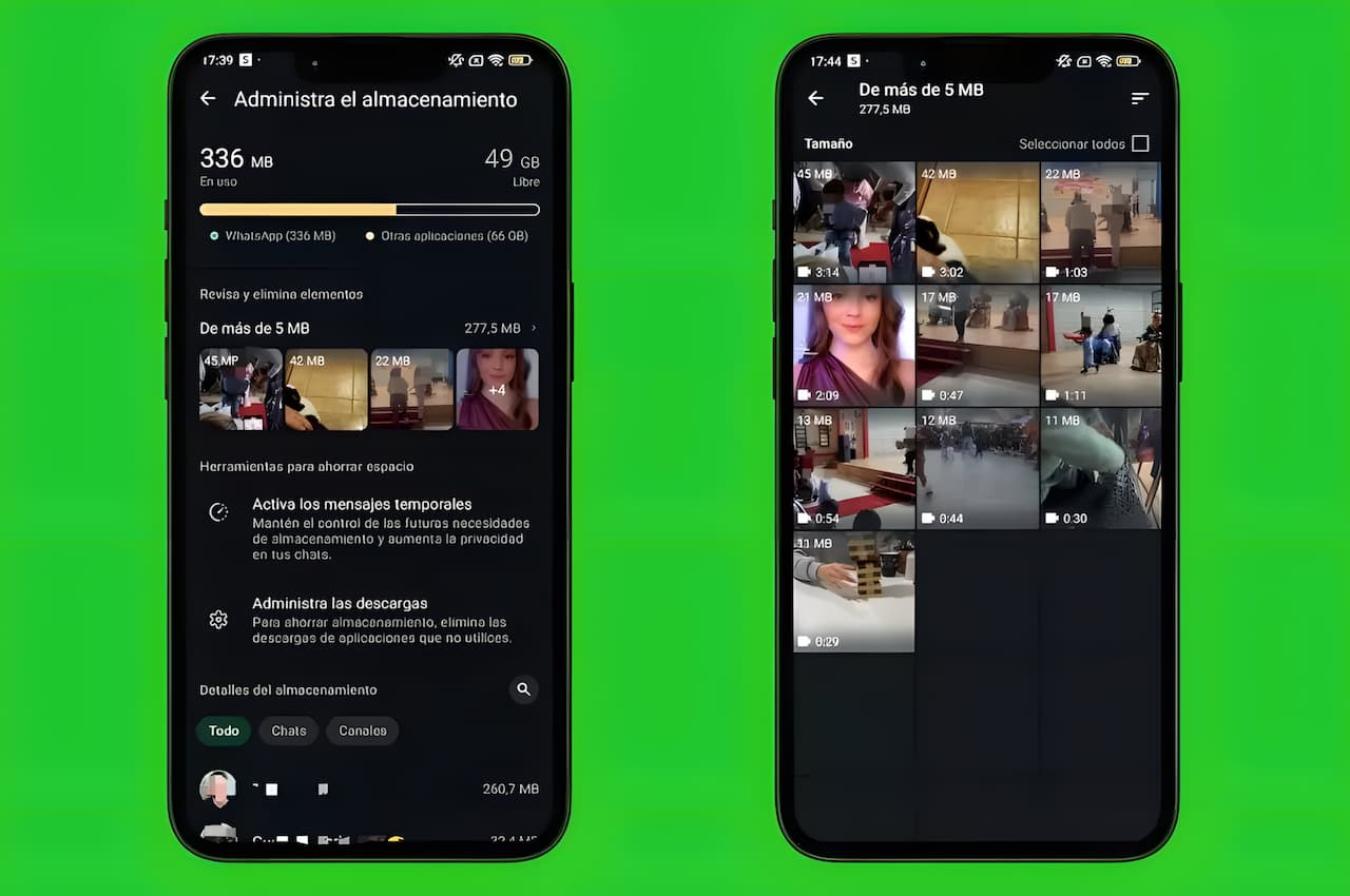 WhatsApp administrar almacenamiento 5 MB WhatsApp administrar almacenamiento 5 MB