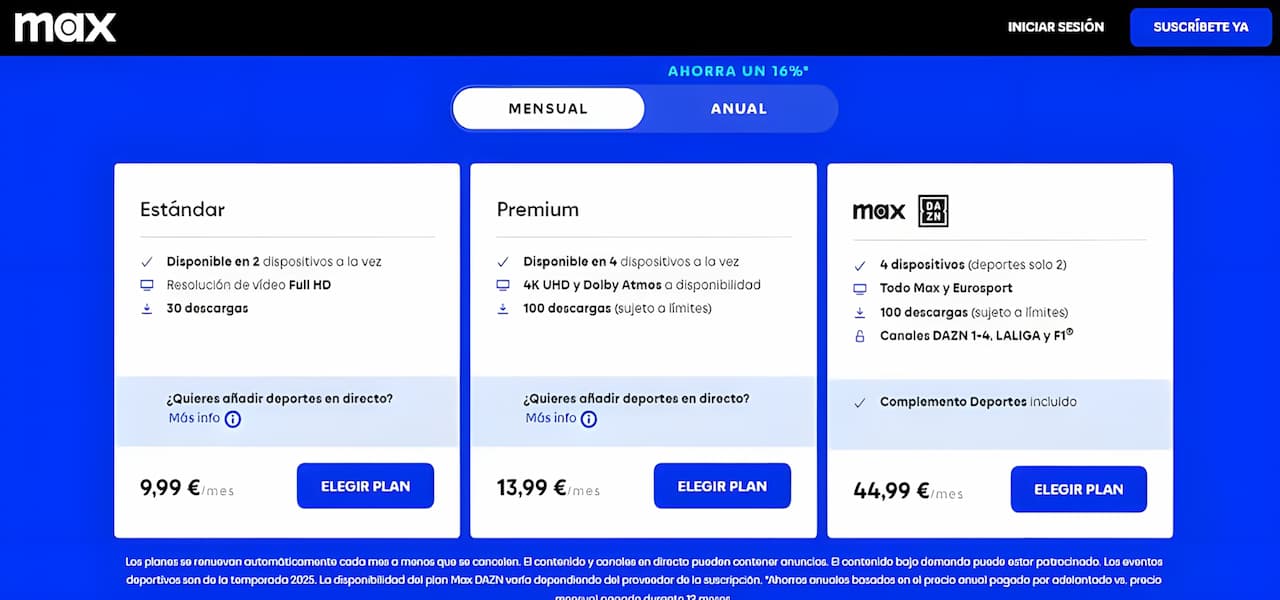 Max tarifas febrero 2025 Max tarifas febrero 2025