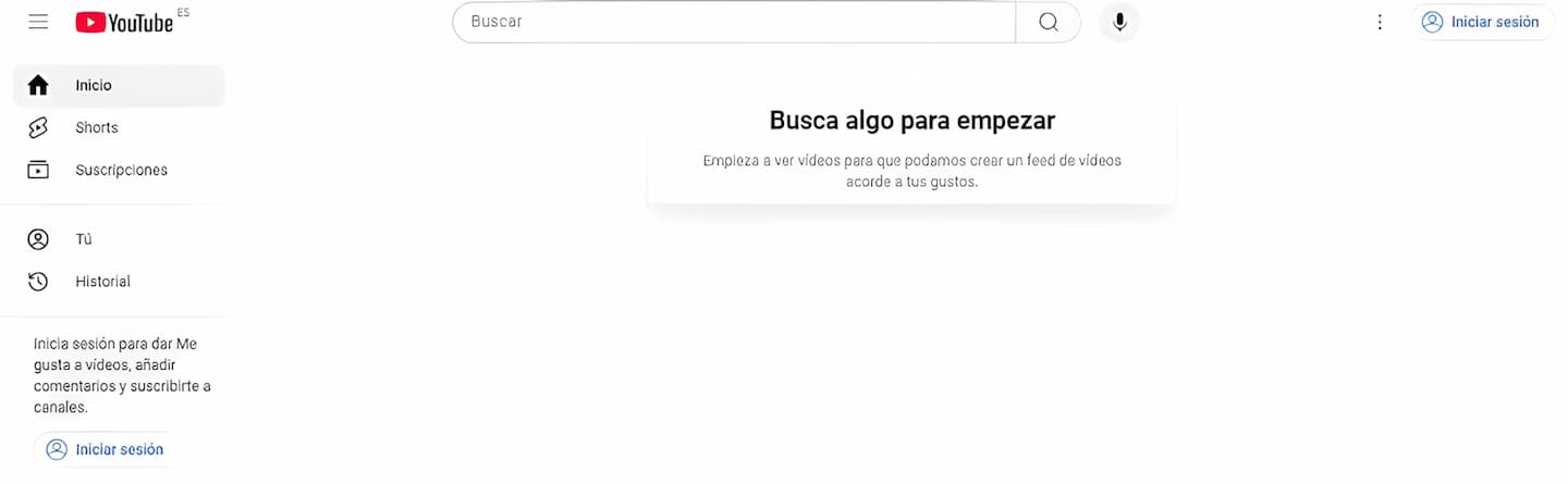 Modo Invitado web YouTube Modo Invitado web YouTube