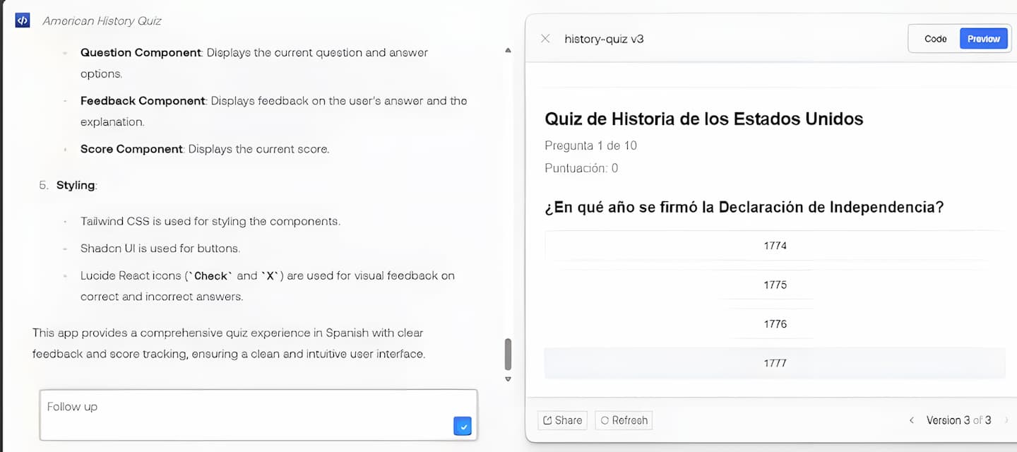 cuestionario eeuu llamacoder IA cuestionario eeuu llamacoder IA