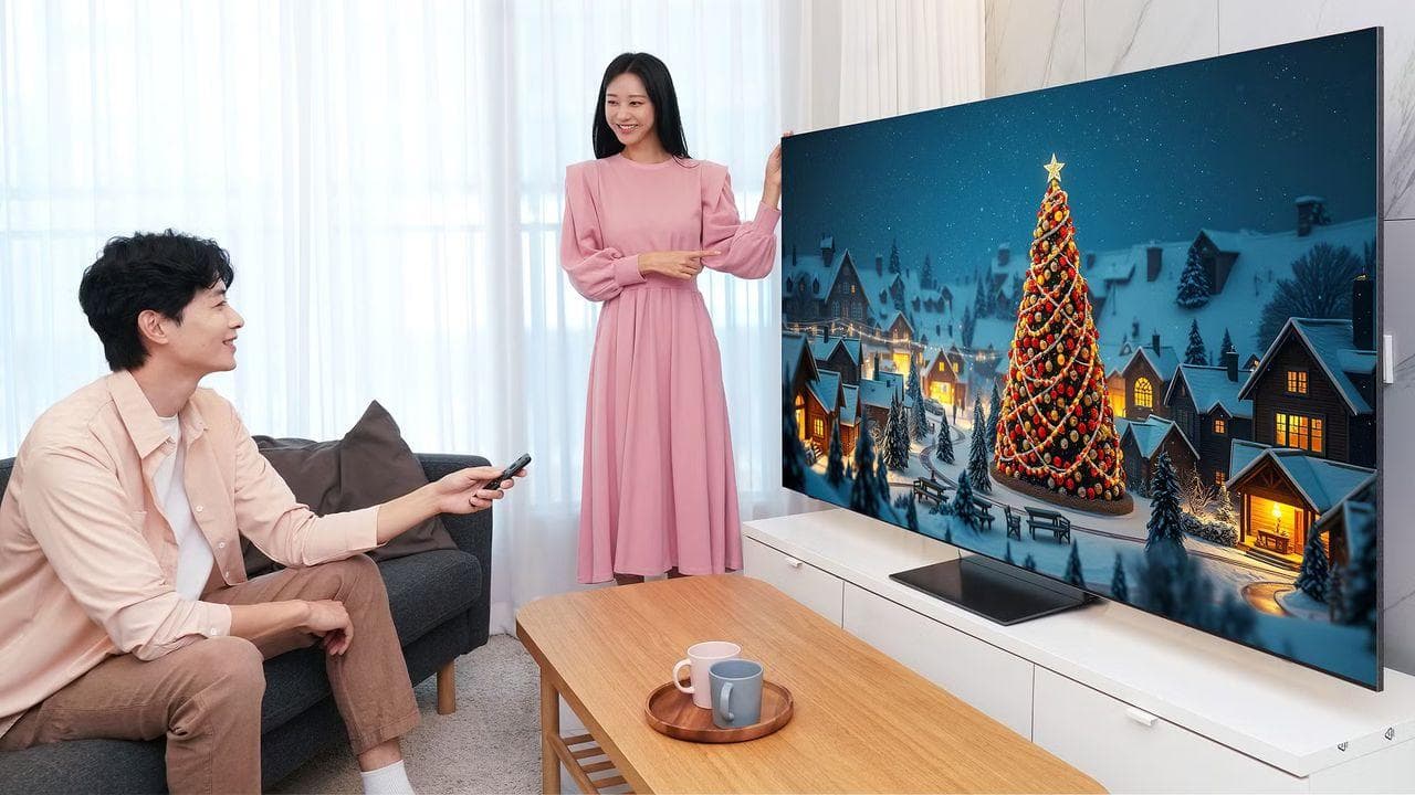 Pareja usando TV fondo pantalla personalizado Pareja usando TV fondo pantalla personalizado