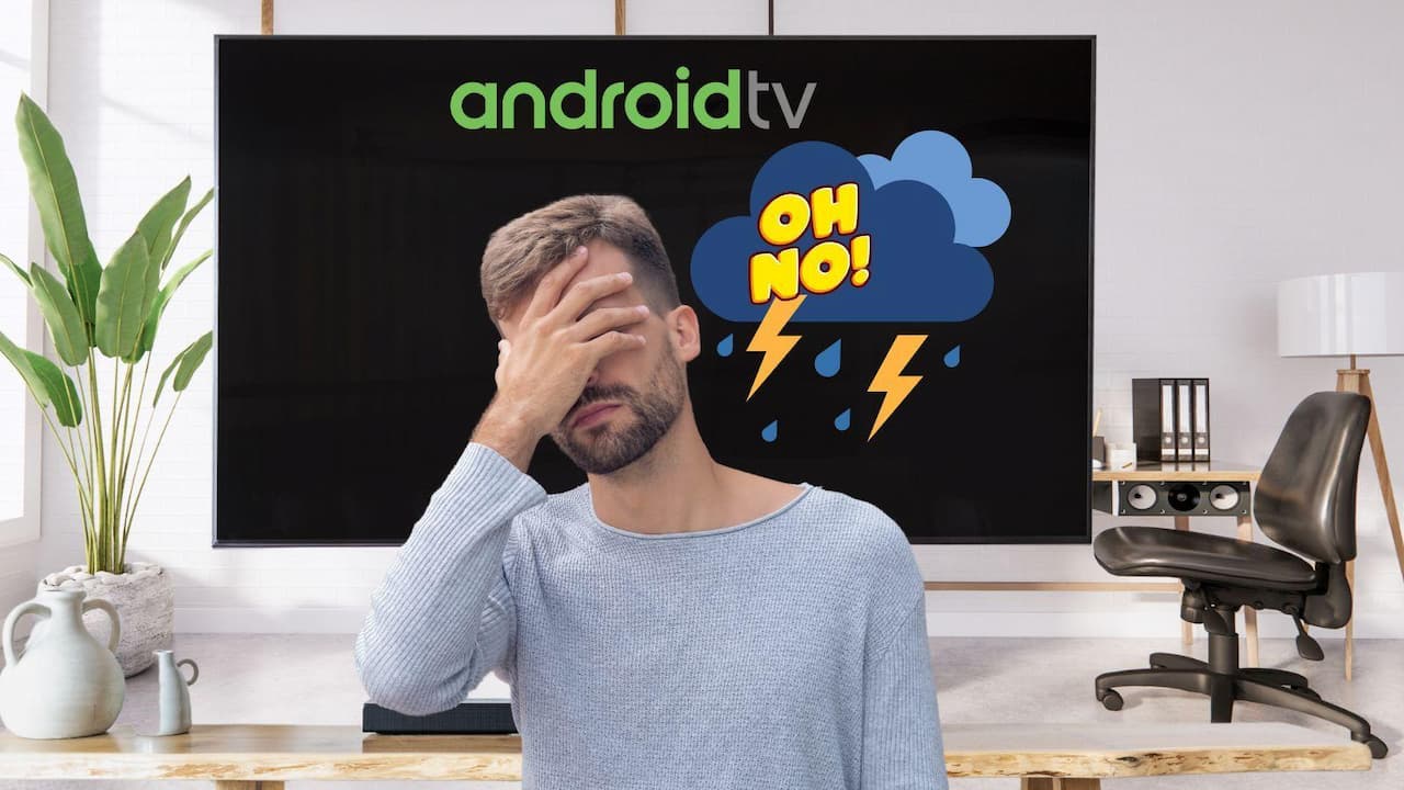 Android TV television nubes oh no chico decepcionado Android TV television nubes oh no chico decepcionado