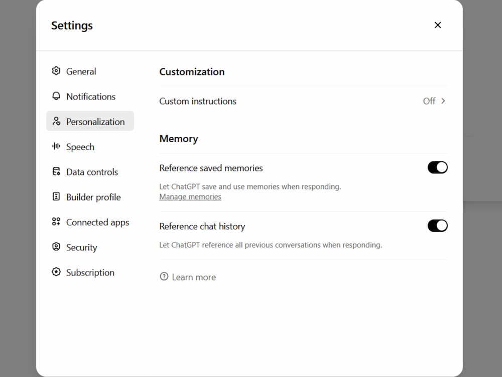 ChatGPT historial chats memoria ChatGPT historial chats memoria