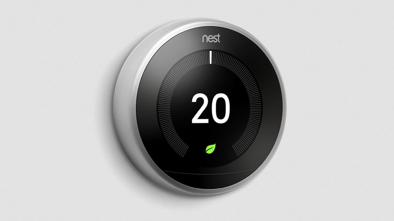 Google Nest Thermostat instalado pared termostato Google Nest Thermostat instalado pared termostato