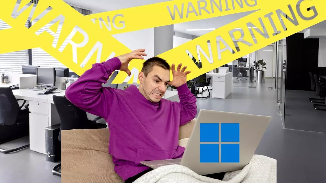 Usuario enfadado Windows oficina mensaje alerta Usuario enfadado Windows oficina mensaje alerta