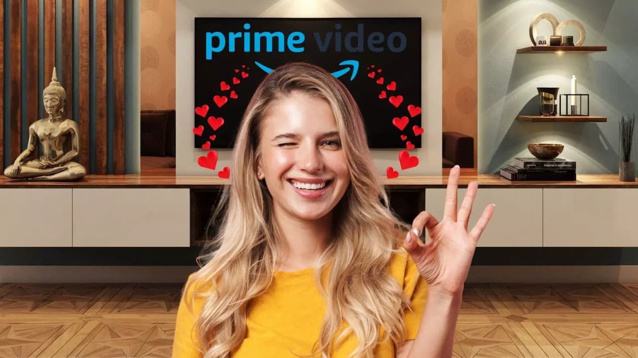 Chica muy contenta corazoncitos Prime Video logo Chica muy contenta corazoncitos Prime Video logo
