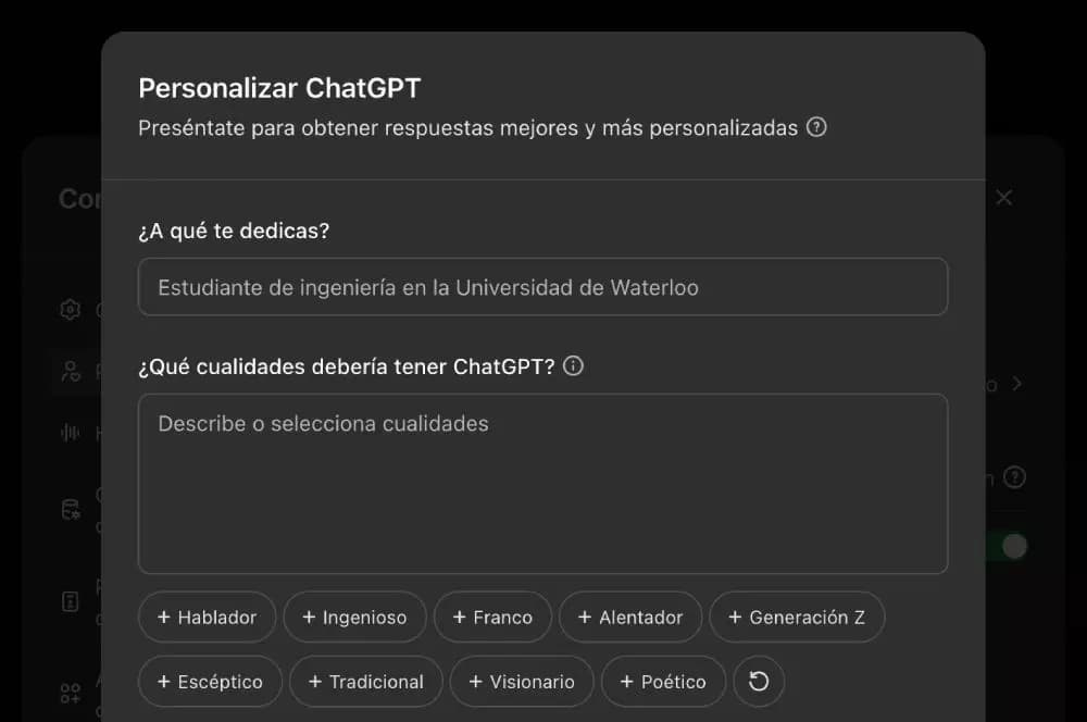 chatgpt personalizar deberia tener chatgpt personalizar deberia tener