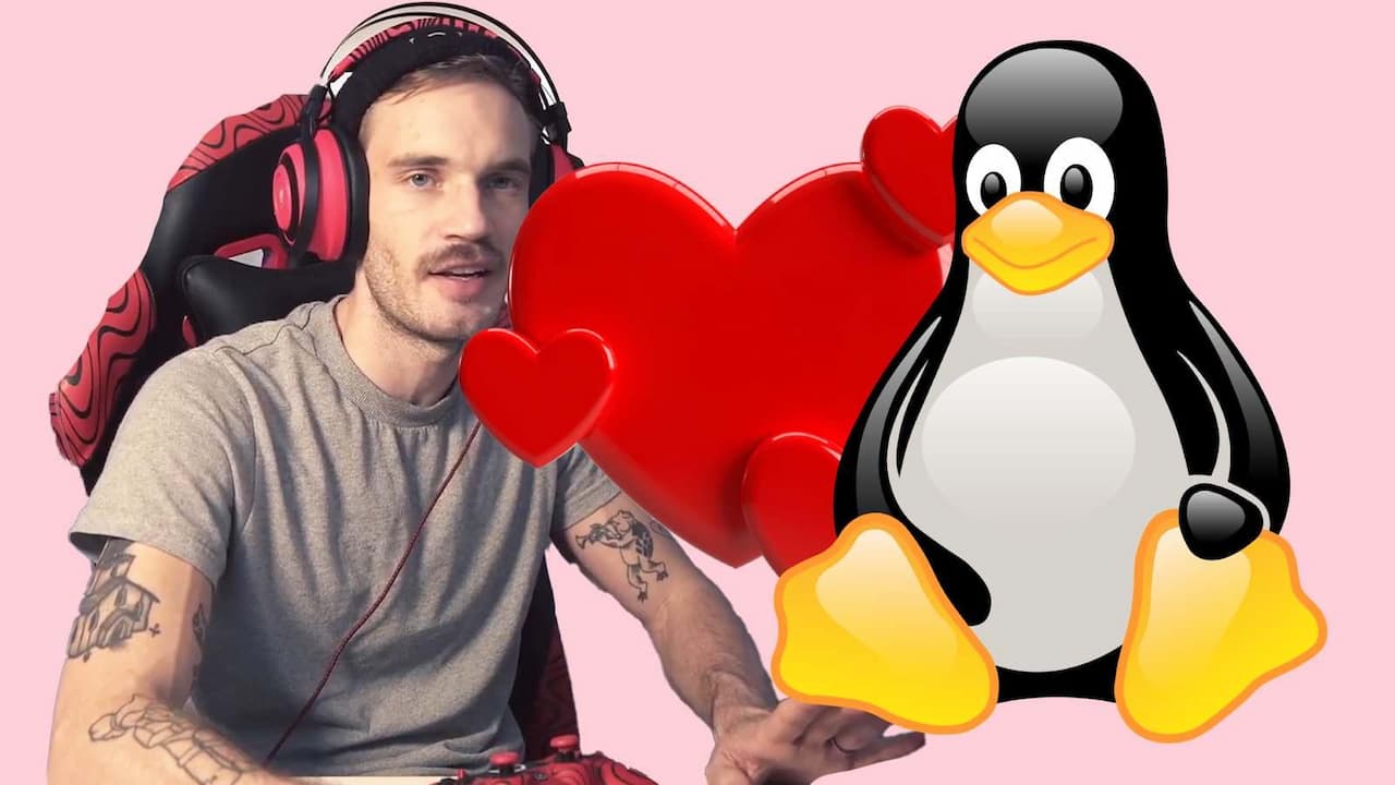 linux pewdiepie corazon pinguino linux pewdiepie corazon pinguino