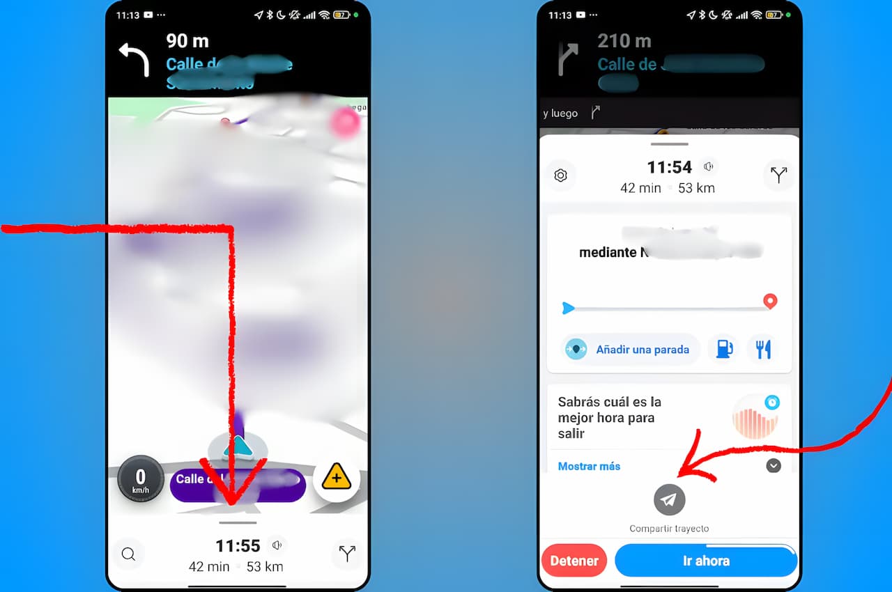 capturas-de-pantalla-del-proceso-en-Waze-para-compartir-trayecto capturas-de-pantalla-del-proceso-en-Waze-para-compartir-trayecto