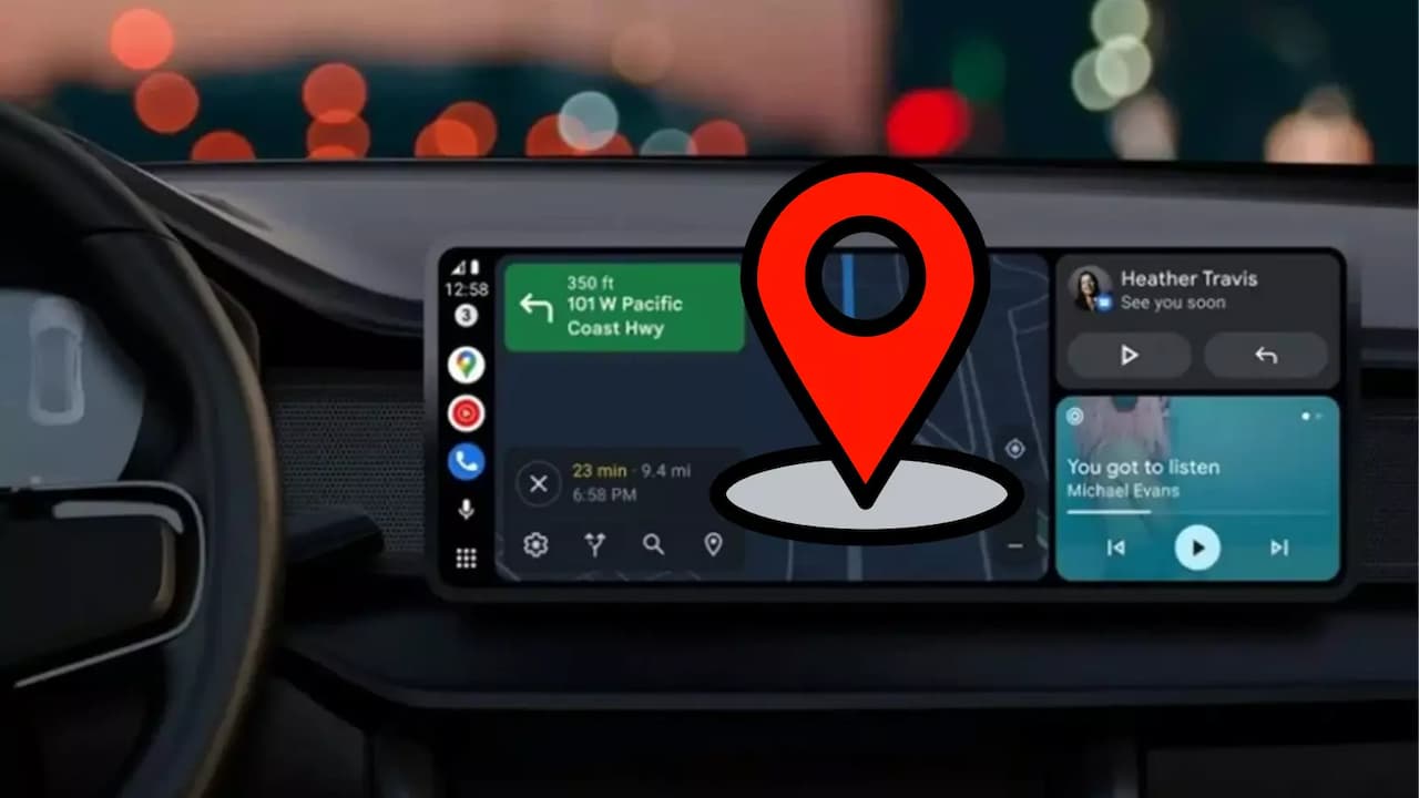 interior-de-un-coche-usando-Google-Maps-en-Android-Auto-con-icono-de-ubicacion interior-de-un-coche-usando-Google-Maps-en-Android-Auto-con-icono-de-ubicacion